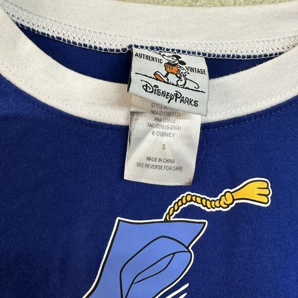 Vintage Disney Parks Mickey Mouse Grad Graduation Nite Night Shirt Sz SM Blue - Picture 4 of 6
